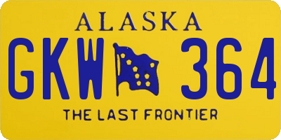 AK license plate GKW364