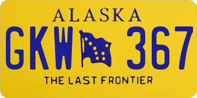 AK license plate GKW367