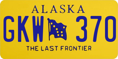 AK license plate GKW370