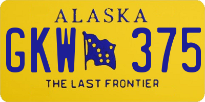 AK license plate GKW375