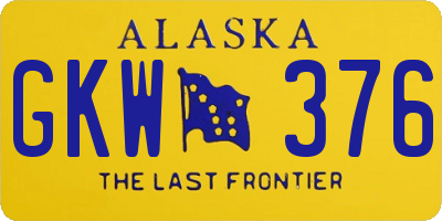 AK license plate GKW376