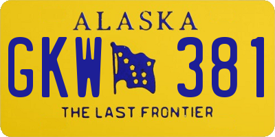 AK license plate GKW381