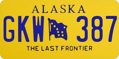 AK license plate GKW387