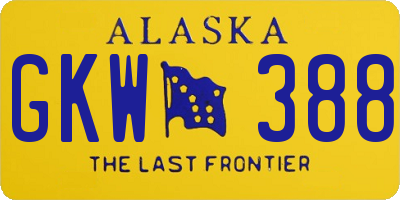 AK license plate GKW388