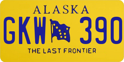 AK license plate GKW390
