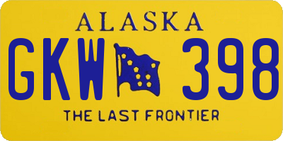 AK license plate GKW398