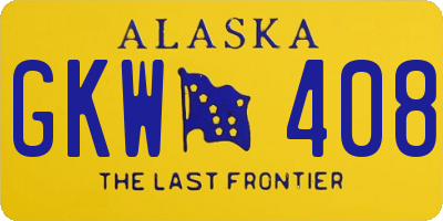 AK license plate GKW408