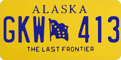 AK license plate GKW413