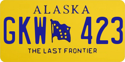 AK license plate GKW423
