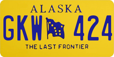 AK license plate GKW424