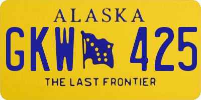 AK license plate GKW425