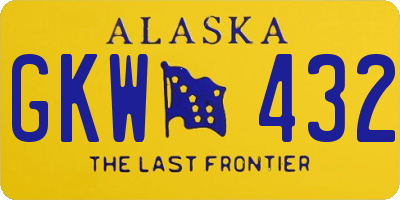 AK license plate GKW432