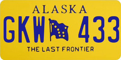 AK license plate GKW433