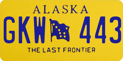 AK license plate GKW443