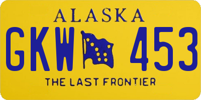 AK license plate GKW453