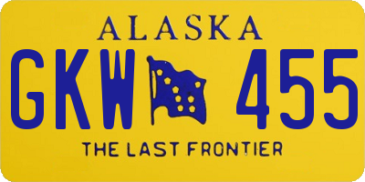 AK license plate GKW455