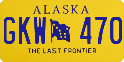 AK license plate GKW470
