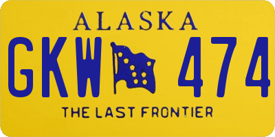 AK license plate GKW474