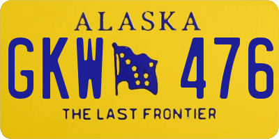 AK license plate GKW476