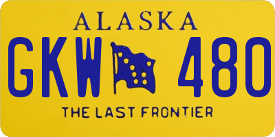 AK license plate GKW480