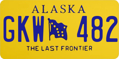 AK license plate GKW482