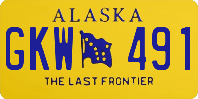 AK license plate GKW491