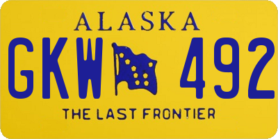 AK license plate GKW492