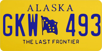 AK license plate GKW493