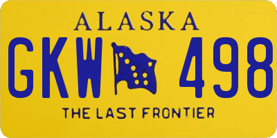 AK license plate GKW498