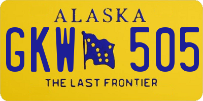 AK license plate GKW505