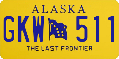 AK license plate GKW511