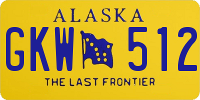 AK license plate GKW512