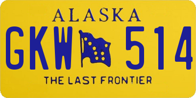 AK license plate GKW514