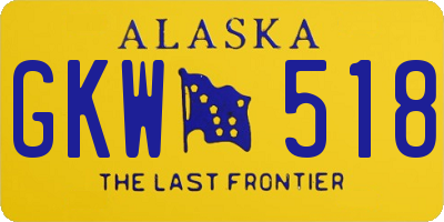 AK license plate GKW518