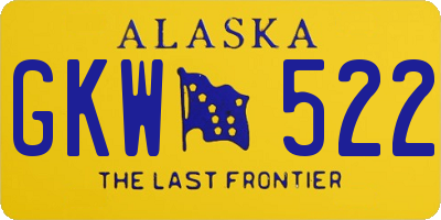 AK license plate GKW522