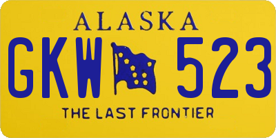 AK license plate GKW523