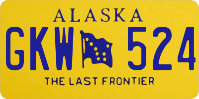 AK license plate GKW524