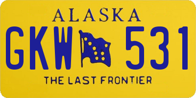 AK license plate GKW531