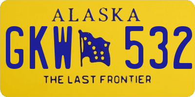 AK license plate GKW532