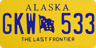 AK license plate GKW533