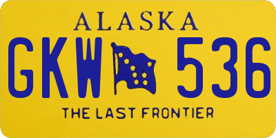 AK license plate GKW536