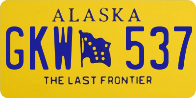 AK license plate GKW537