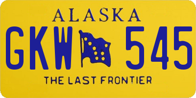 AK license plate GKW545