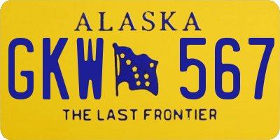 AK license plate GKW567