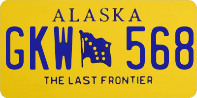 AK license plate GKW568
