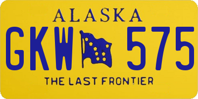 AK license plate GKW575