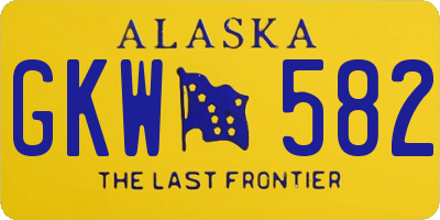 AK license plate GKW582