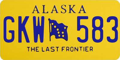 AK license plate GKW583