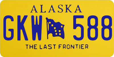 AK license plate GKW588