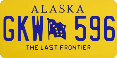 AK license plate GKW596